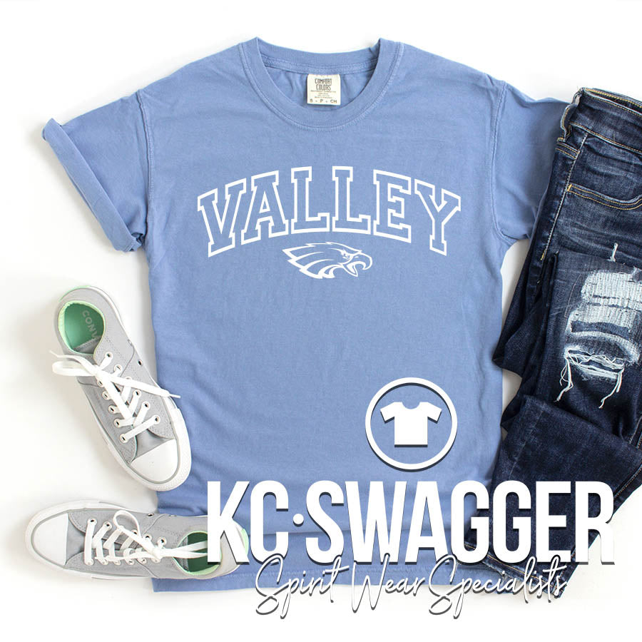 GVNMS EAGLES WASHED DENIM COMFORT COLORS TEE