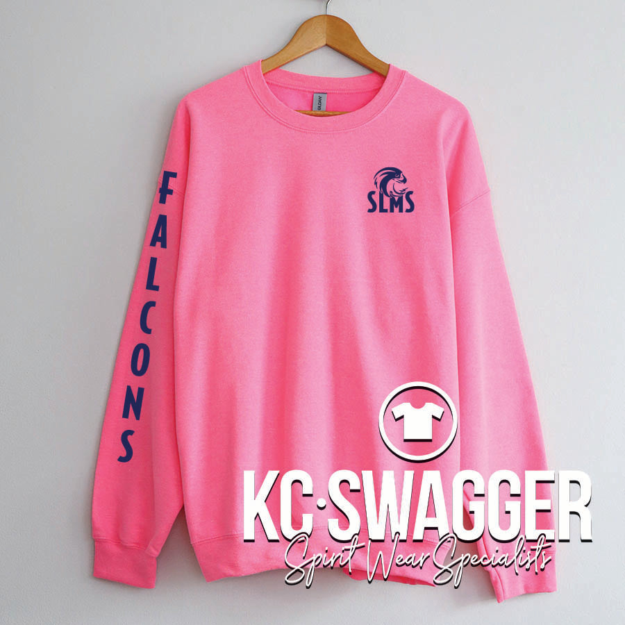 SLMS FALCONS NEON PINK GILDAN SWEATSHIRT