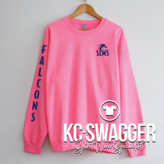 SLMS FALCONS NEON PINK GILDAN SWEATSHIRT