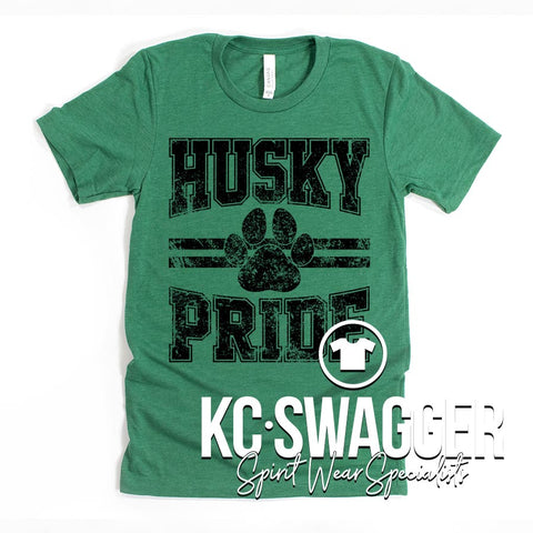MRMS HUSKIES HEATHER GRASS GREEN BELLA CANVAS TEE
