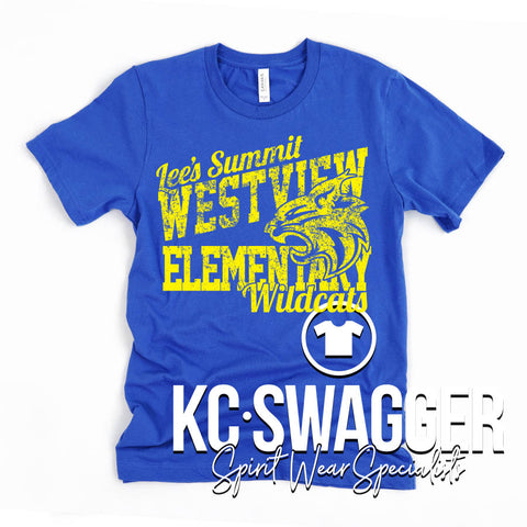 WVE WILDCATS ROYAL BELLA CANVAS TEE