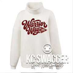 JWE WARRIORS CREAM PENNANT OVERSIZED MOCKNECK FLEECE