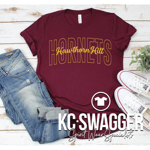 HHE HORNETS MAROON BELLA CANVAS TEE