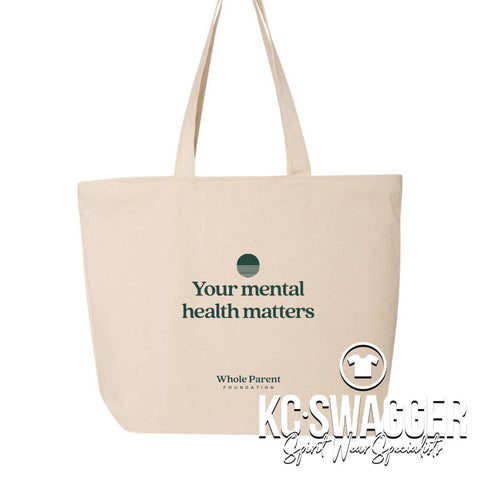 WHOLE PARENT FOUNDATION NATURAL ZIPPERED TOTE