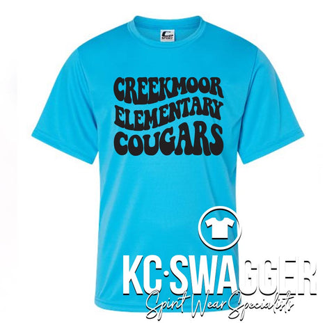 CM COUGARS NEON BLUE PERFORMANCE TEE