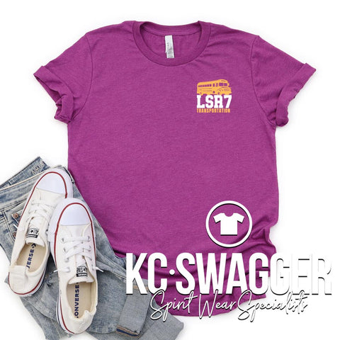 LSR7 TRANSPORTATION HEATHER MAGENTA BELLA CANVAS TEE