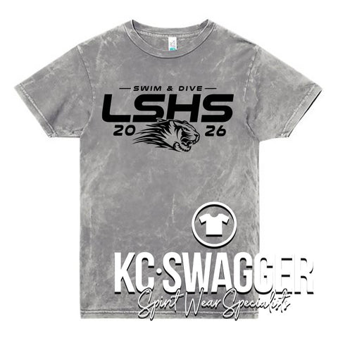 LSHS BOYS SWIM AND DIVE CLOUD ROCK LANE SEVEN UNISEX VINTAGE TEE