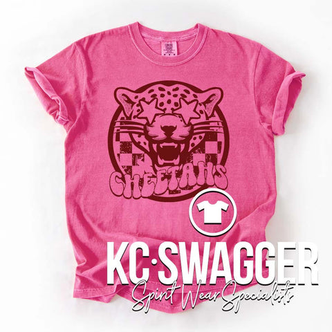 CLE CHEETAHS CRUNCHBERRY COMFORT COLORS TEE