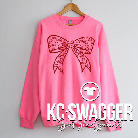 BCMS MUSTANGS NEON PINK SWEATSHIRT