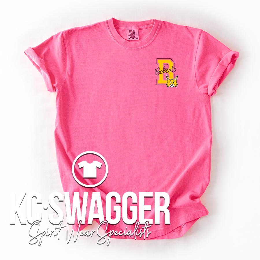 BBE BOBCATS NEON PINK COMFORT COLORS TEE