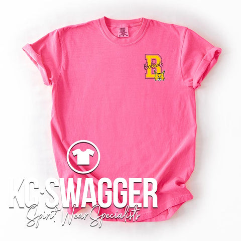 BBE BOBCATS NEON PINK COMFORT COLORS TEE