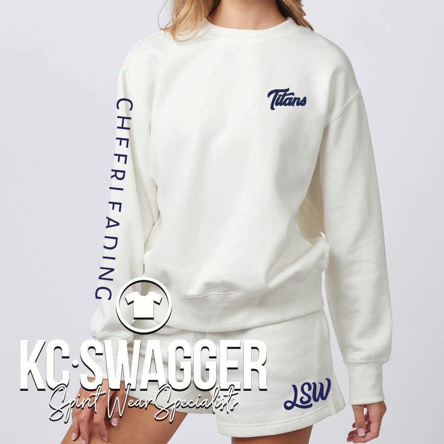 LSW CHEER LINEN ENZA LADIES BOXY CREWNECK SWEATSHIRT