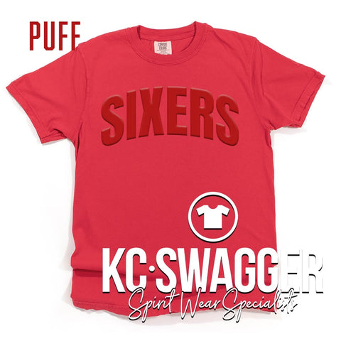 SIXERS BASKETBALL RED COMFORT COLORS TEE