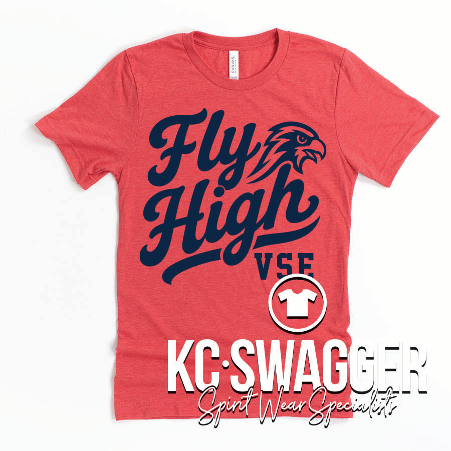 VSE FALCONS HEATHER RED BELLA CANVAS TEE