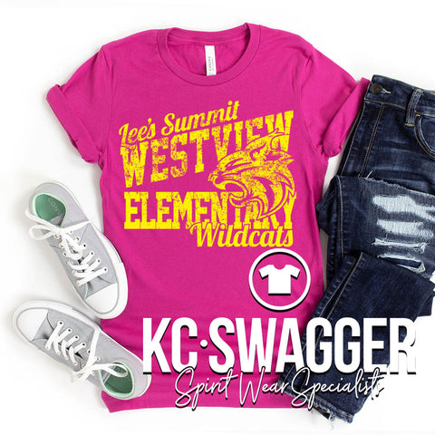 WVE WILDCATS BERRY BELLA CANVAS TEE
