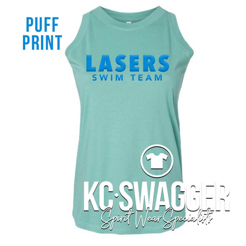 LAKEWOOD LASERS SALTWATER LAT GIRLS AND LADIES RELAXED FINE JERSEY TANK