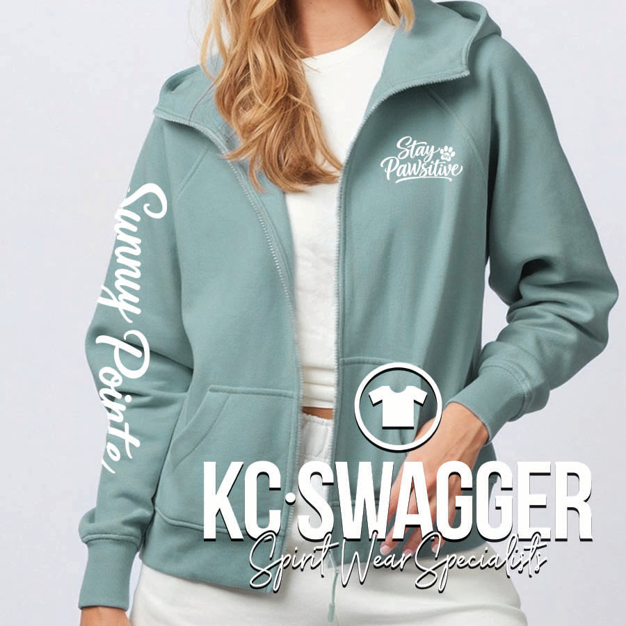 SPE PUMAS SEA SAGE ENZA LADIES RELAXED FULL ZIP HOODIE