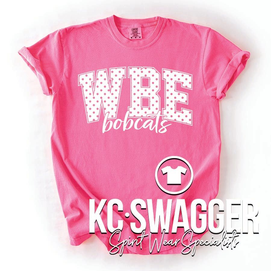 WBE BOBCATS NEON PINK COMFORT COLORS TEE