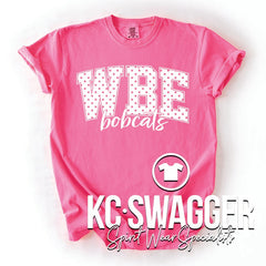 WBE BOBCATS NEON PINK COMFORT COLORS TEE