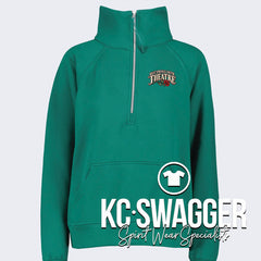 BSSHS THEATRE ALPINE GREEN ENZA LADIES BOXY HALF ZIP FLEECE