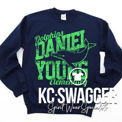 DYE DOLPHINS NAVY GILDAN SWEATSHIRT
