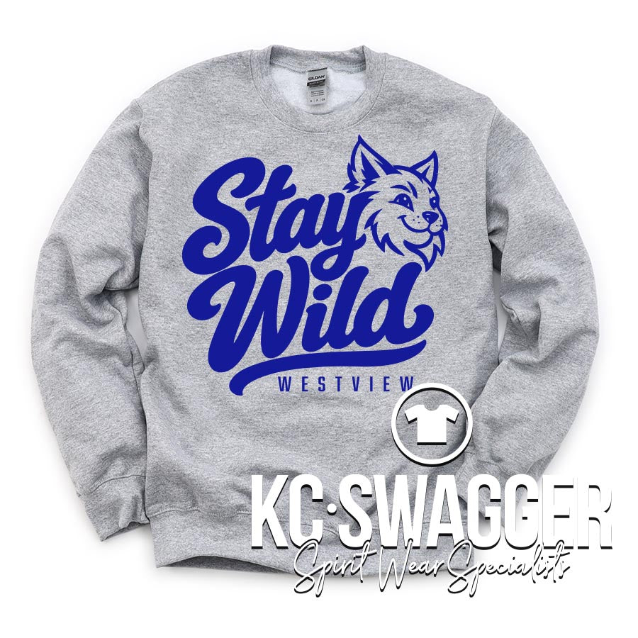 WVE WILDATS ATHLETIC HEATHER PORT AND CO SWEATSHIRT
