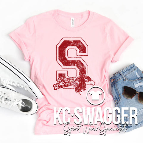 SKYWAY EAGLES PINK BELLA CANVAS TEE