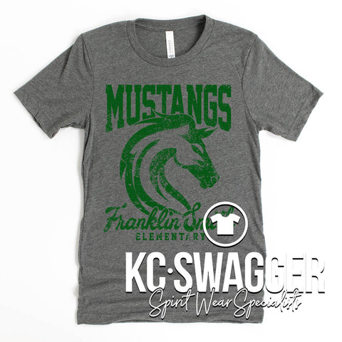 FSE MUSTANGS DEEP HEATHER BELLA CANVAS TEE