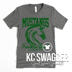 FSE MUSTANGS DEEP HEATHER BELLA CANVAS TEE