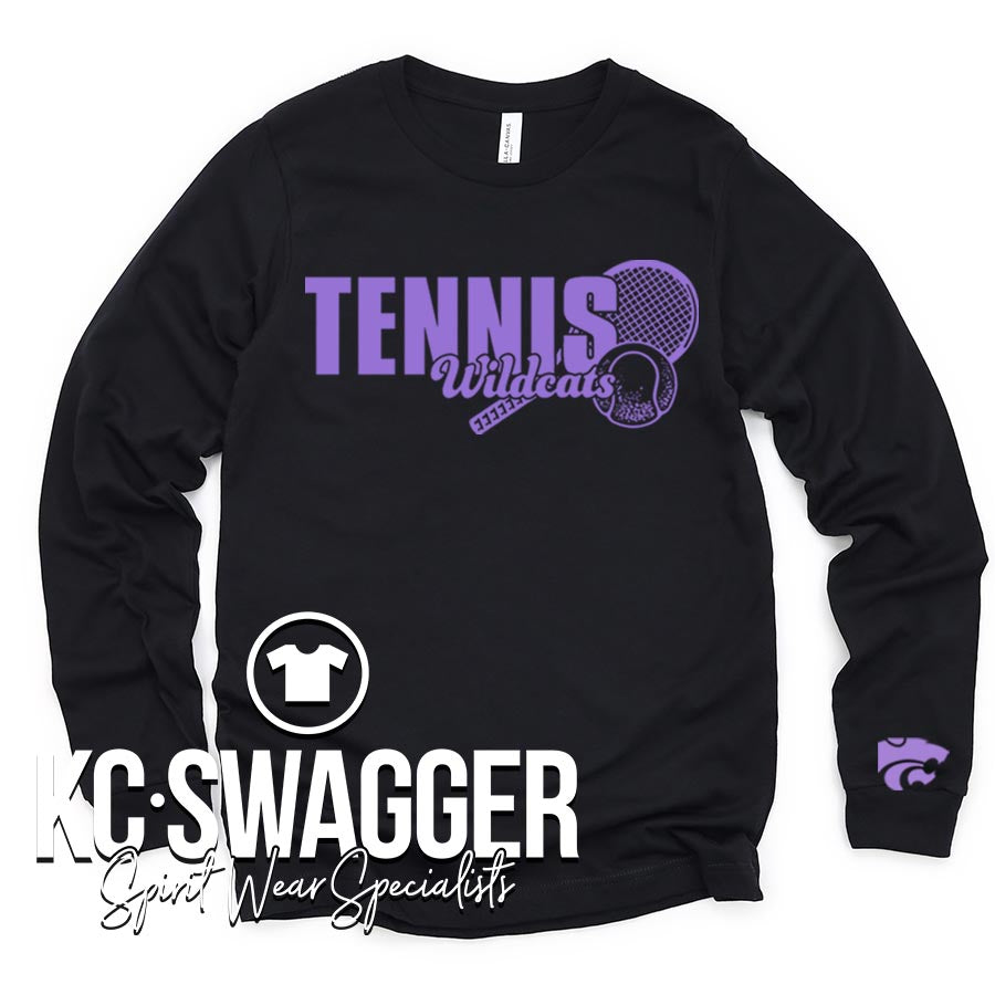 BSHS GIRLS TENNIS BLACK LONG SLEEVE BELLA CANVAS TEE