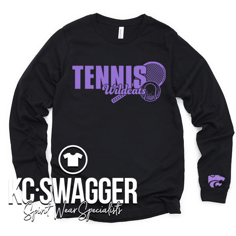 BSHS GIRLS TENNIS BLACK LONG SLEEVE BELLA CANVAS TEE