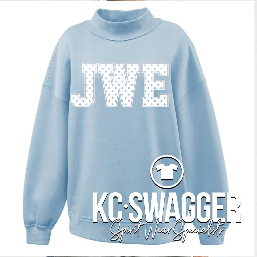 JWE WARRIORS LIGHT BLUE PENNANT JULIET MOCKNECK FLEECE
