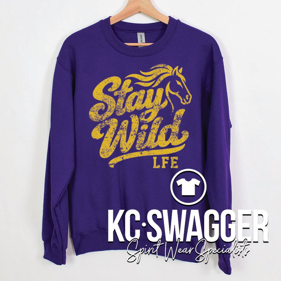 LFE STALLIONS PURPLE GILDAN SWEATSHIRT