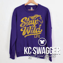LFE STALLIONS PURPLE GILDAN SWEATSHIRT