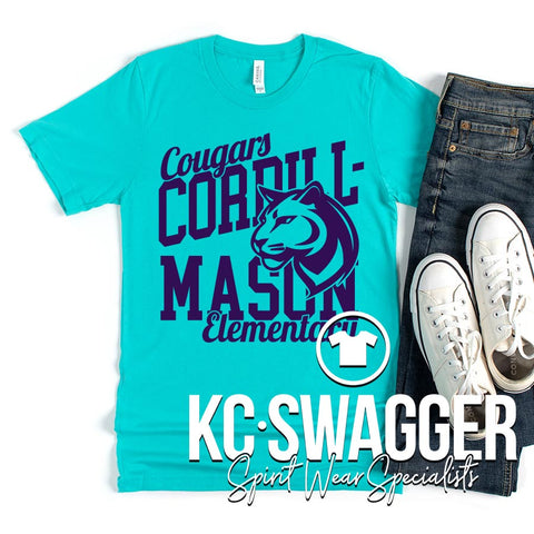 CME COUGARS TEAL BELLA CANVAS TEE