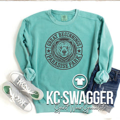 GREAT BEGINNINGS PARADISE PARK SEAFOAM COMFORT COLORS SWEATSHIRT