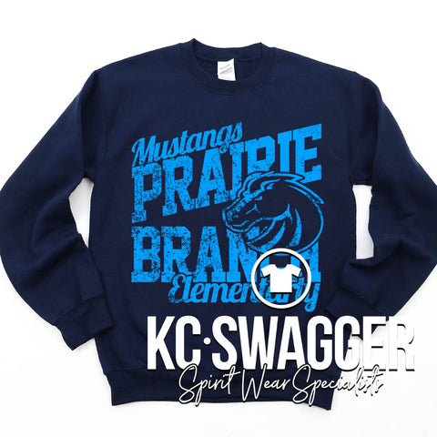PBE MUSTANGS NAVY GILDAN SWEATSHIRT