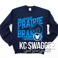 PBE MUSTANGS NAVY GILDAN SWEATSHIRT
