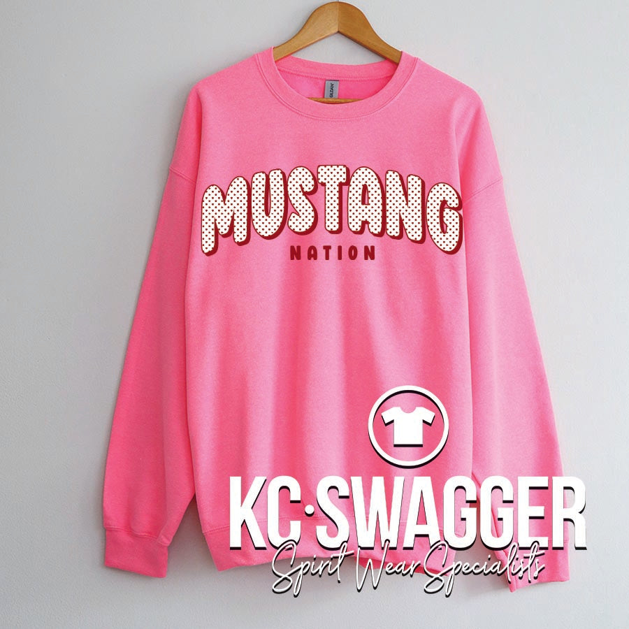 BCMS MUSTANGS NEON PINK GILDAN SWEATSHIRT