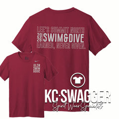 LSN BOYS SWIM AND DIVE DEEP MAROON NIKE PERFORMANCE TEE