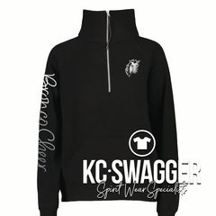 LSN CHEER BLACK ENZA LADIES BOXY HALF ZIP FLEECE
