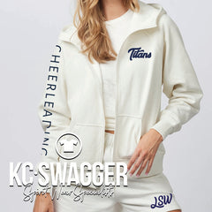 LSW CHEER LINEN ENZA LADIES RELAXED FULL ZIP HOOD