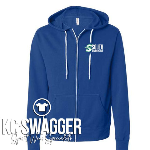 BSSHS GIRLS SWIM AND DIVE ROYAL BELLA CANVAS FULL ZIP HOODIE