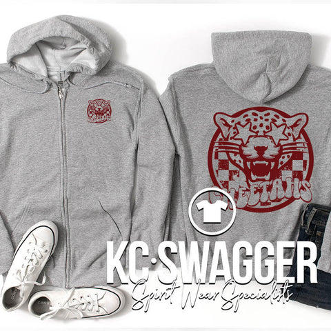 CLE CHEETAHS SPORT GRAY FULL ZIP HOODIE