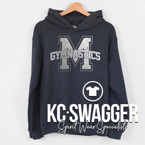 MERCURY GYMNASTICS HEATHER CHARCOAL GILDAN HOODIE