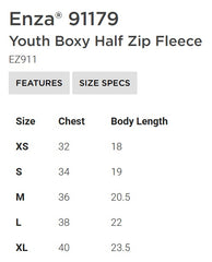 J31 DANCE LINEN ENZA GIRLS AND LADIES HALF ZIP FLEECE SWEATSHIRT