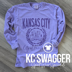 CITY OF FOUNTAINS VIOLET LONG SLEEVE TEE KCSWAG