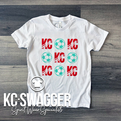 KC SOCCER PATTERN TEE- YOUTH