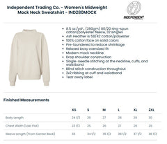 LSW YEARBOOK ASH INDEPENDENT TRADING CO WOMEN'S MOCKNECK SWEATSHIRT