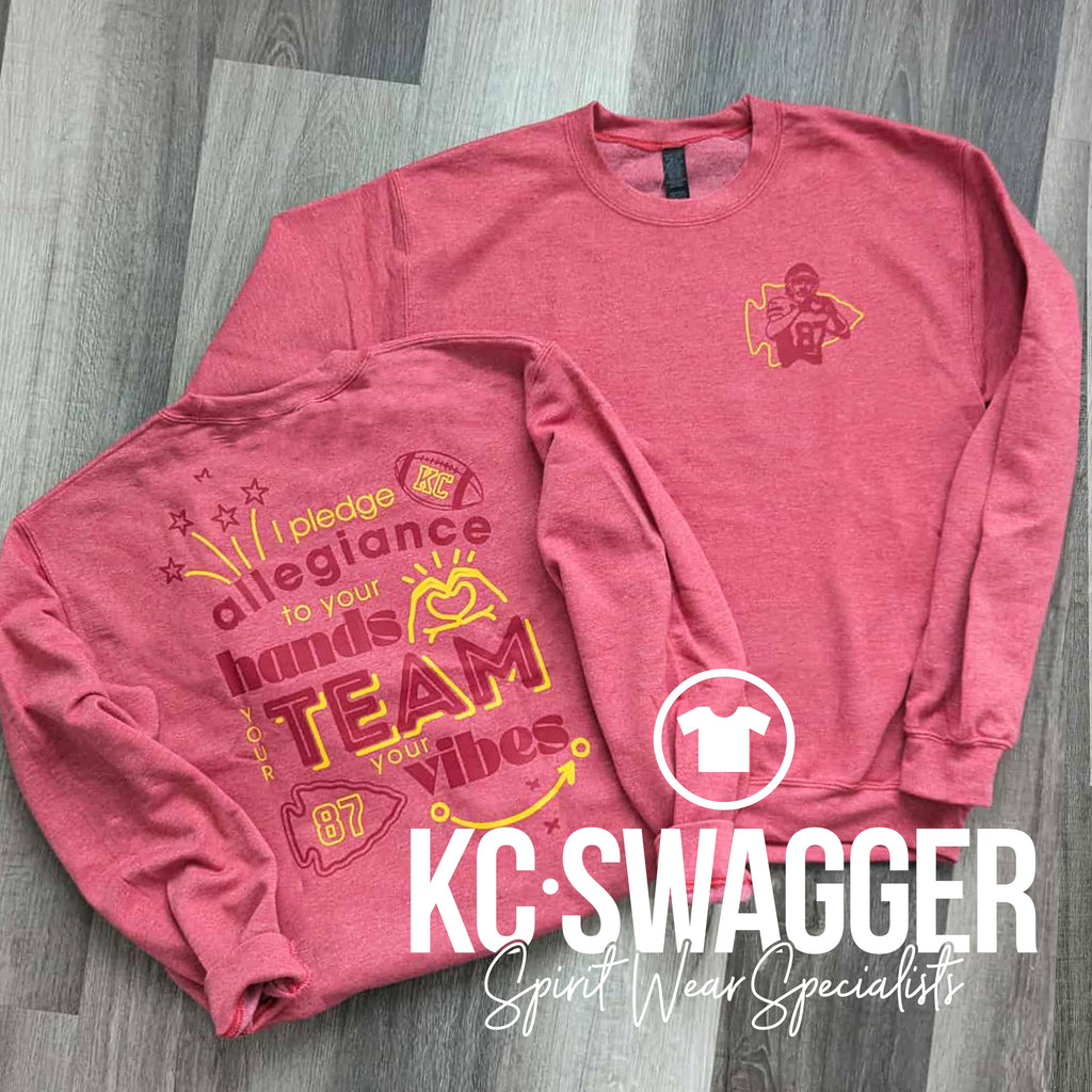 VIBES HEATHER RED SWEATSHIRT KCSWAG